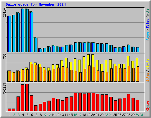 Daily usage for November 2024