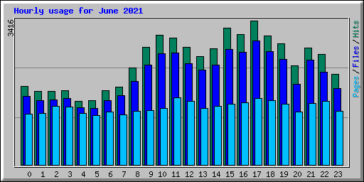 Hourly usage for June 2021