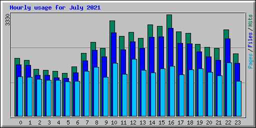 Hourly usage for July 2021