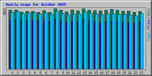 Hourly usage for October 2025
